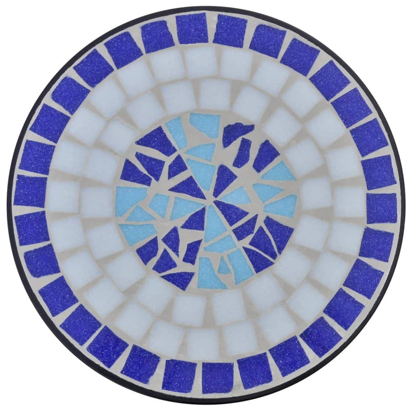 Mosaic Plant Table Blue and White