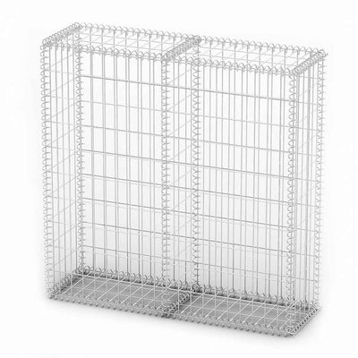 Gabion Basket with Lids Galvanised Wire 100 x 100 x 30 cm