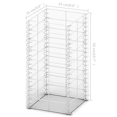 Gabion Set 3 pcs Galvanised Wire 25x25x50 cm