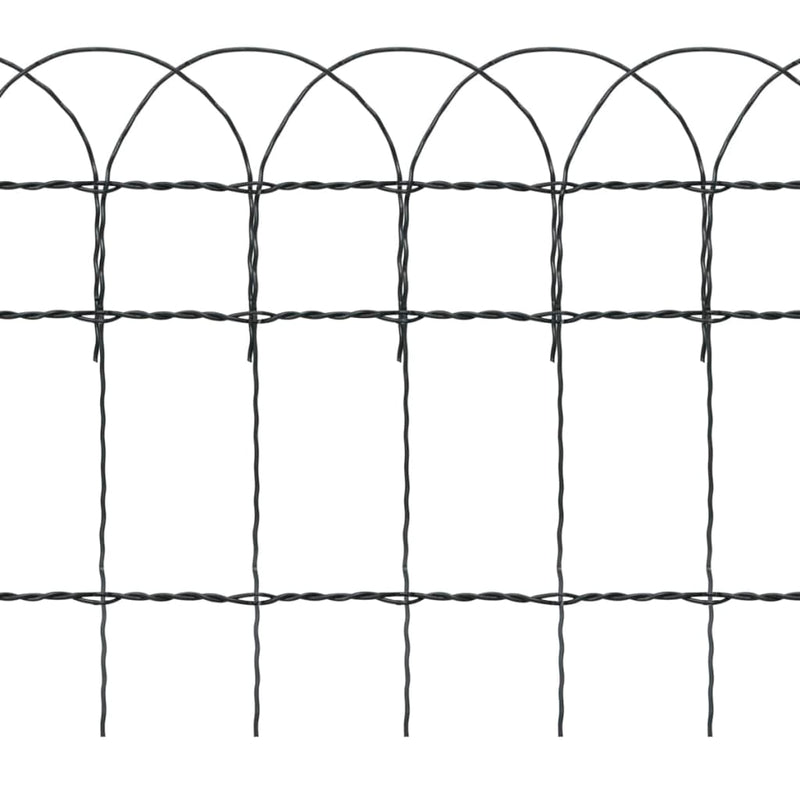 Garden Border Fence Powder-coated Iron 25x0.4 m