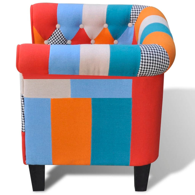 Armchair with Patchwork Design Fabric