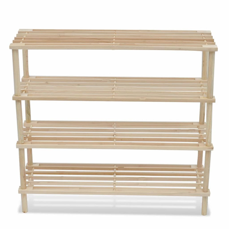 4-Tier Shoe Racks 2 pcs Solid Fir Wood