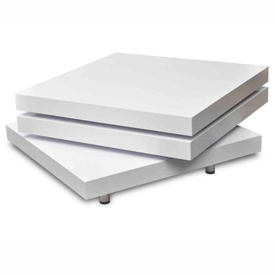 Coffee Table 3 Tiers High Gloss White