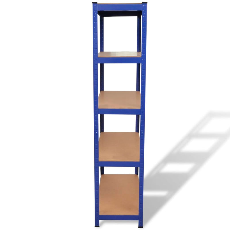 5-Layer Storage Shelf Blue Steel&Engineered Wood