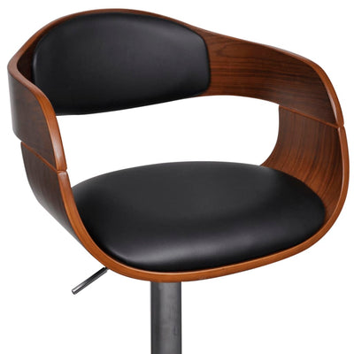 Bar Stool Bent Wood and Faux Leather