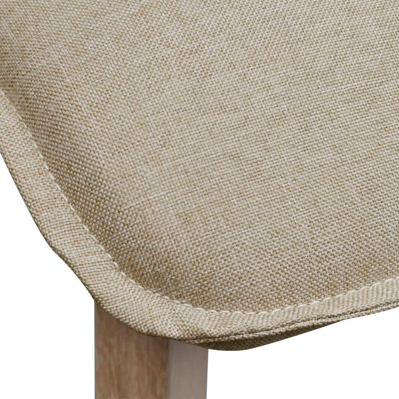 vidaXL Dining Chairs 2 pcs Beige Fabric and Solid Oak Wood