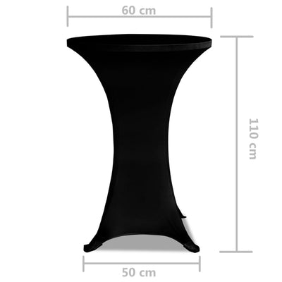 Standing Table Cover Ø 60 cm Black Stretch 2 pcs