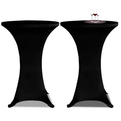 Standing Table Cover Ø 60 cm Black Stretch 2 pcs