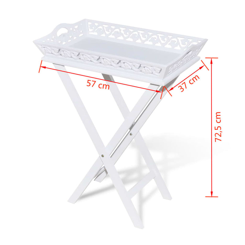 Side Table with Tray White