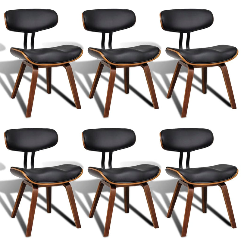 Dining Chairs 6 pcs Bent Wood and Faux Leather