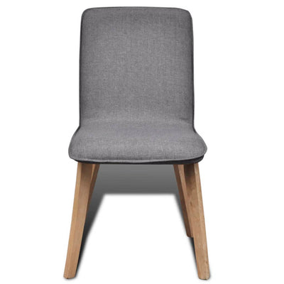 Dining Chairs 6 pcs Light Grey Fabric and Solid Oak Wood (241153+241154)