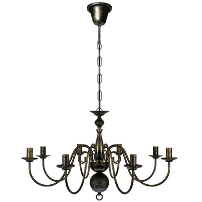 Antique Black Metal Chandelier 8 x E14 Bulbs