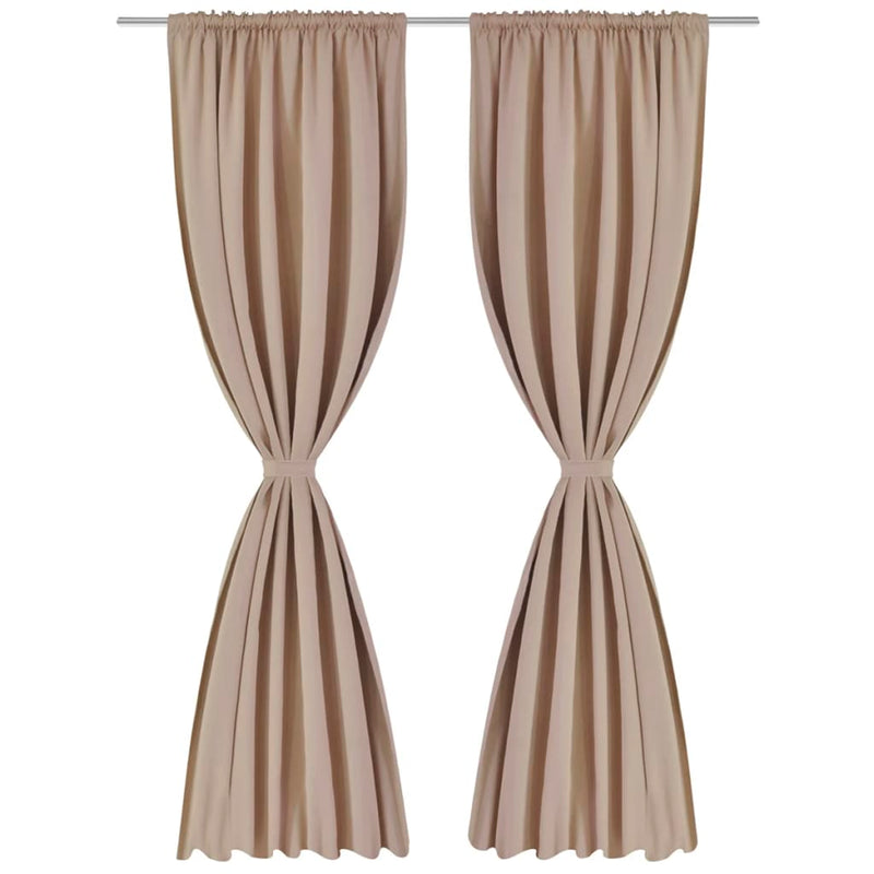 2 pcs Cream Slot-Headed Blackout Curtains 135 x 245 cm