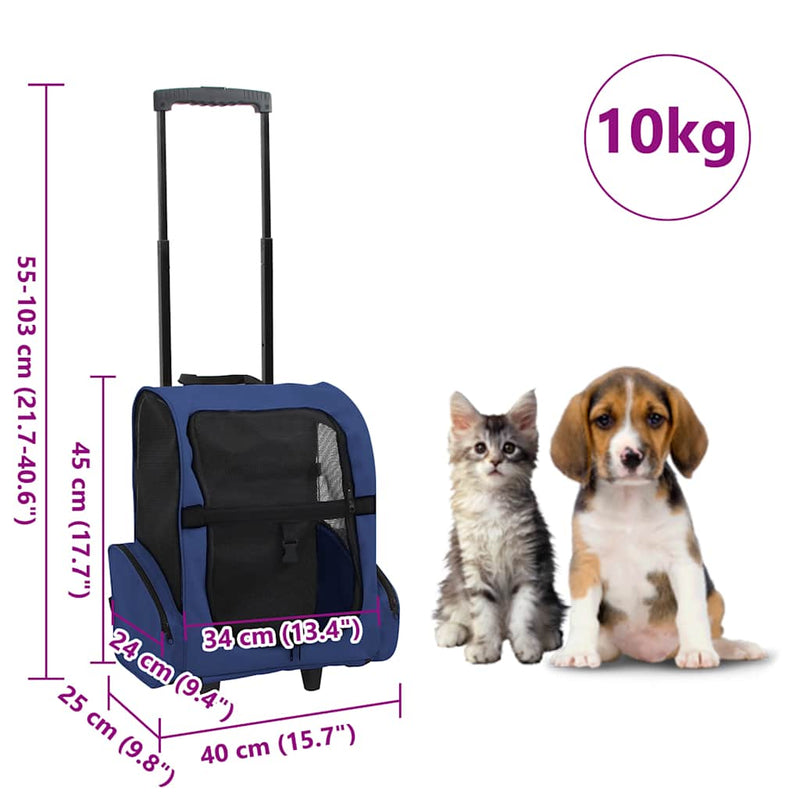 Blue Foldable Multipurpose Pet Trolley