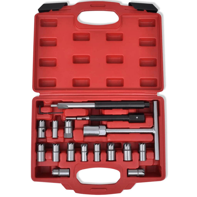 17 pcs Diesel Injector Seat Cutter Set