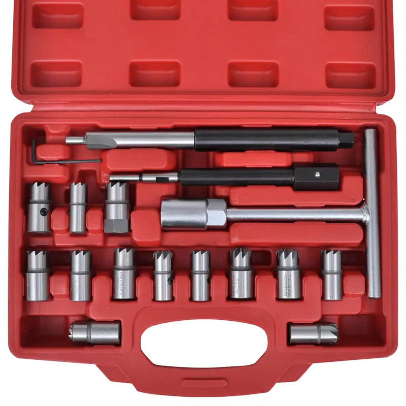 17 pcs Diesel Injector Seat Cutter Set