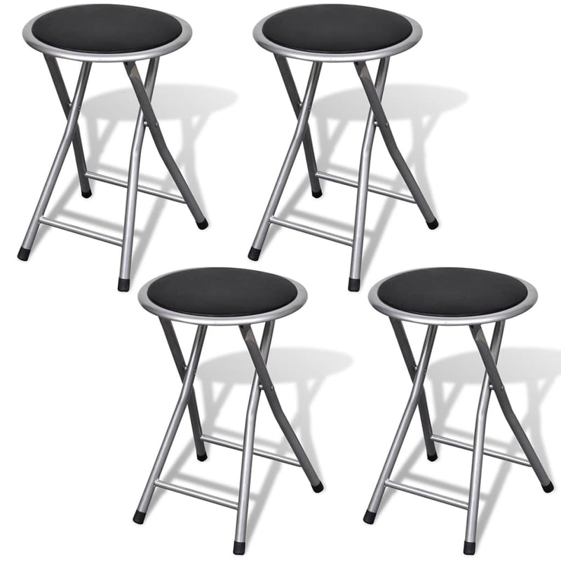 Folding Stools 4 pcs Faux Leather