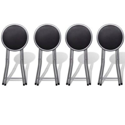 Folding Stools 4 pcs Faux Leather