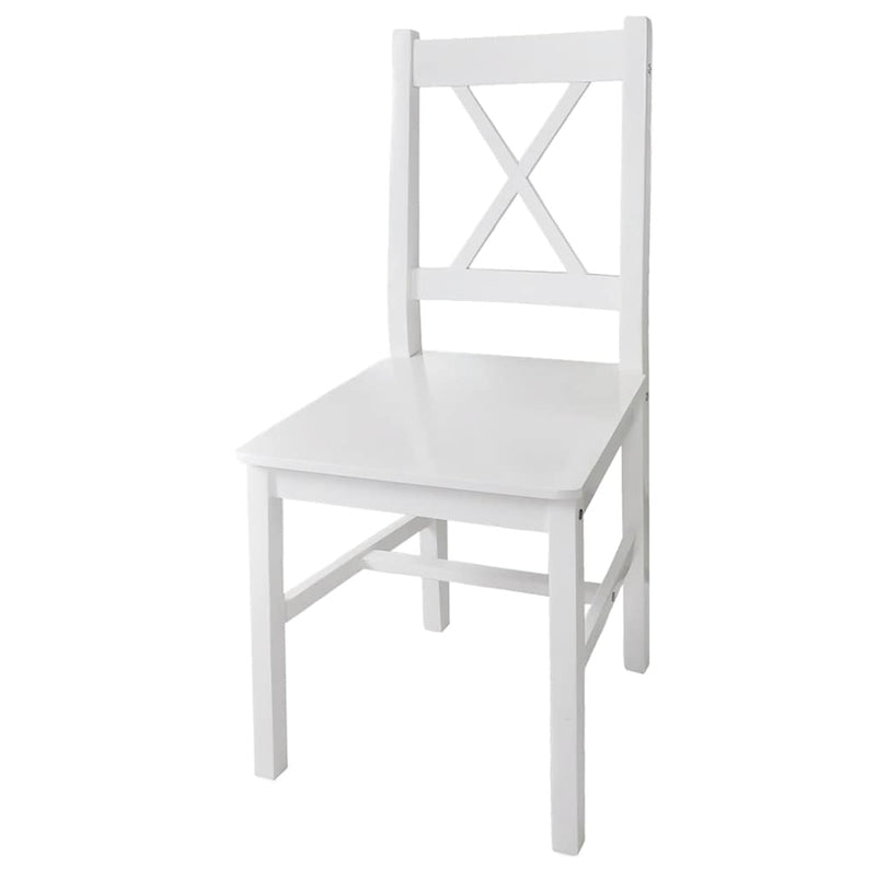 Dining Chairs 4 pcs White Pinewood