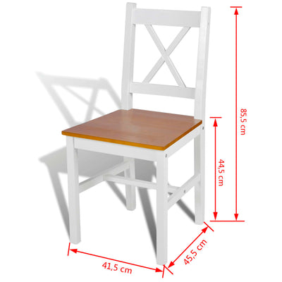 Dining Chairs 2 pcs White Pinewood