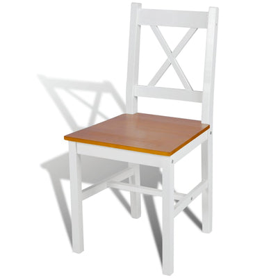 Dining Chairs 4 pcs White Pinewood