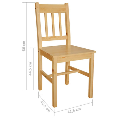 Dining Chairs 2 pcs Pinewood