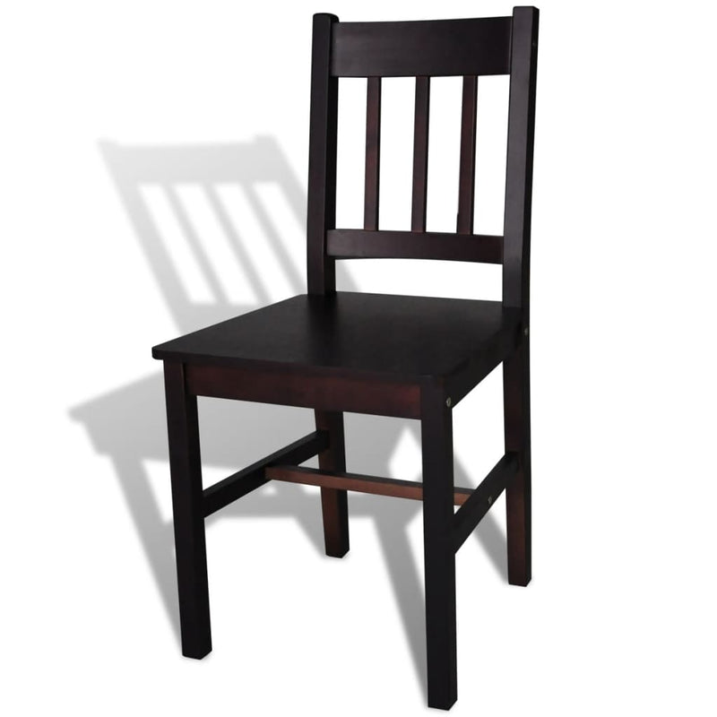 Dining Chairs 2 pcs Dark Brown Pinewood