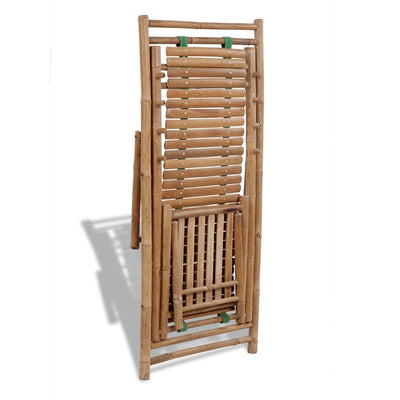 Outdoor Deck Chair with Footrest Bamboo