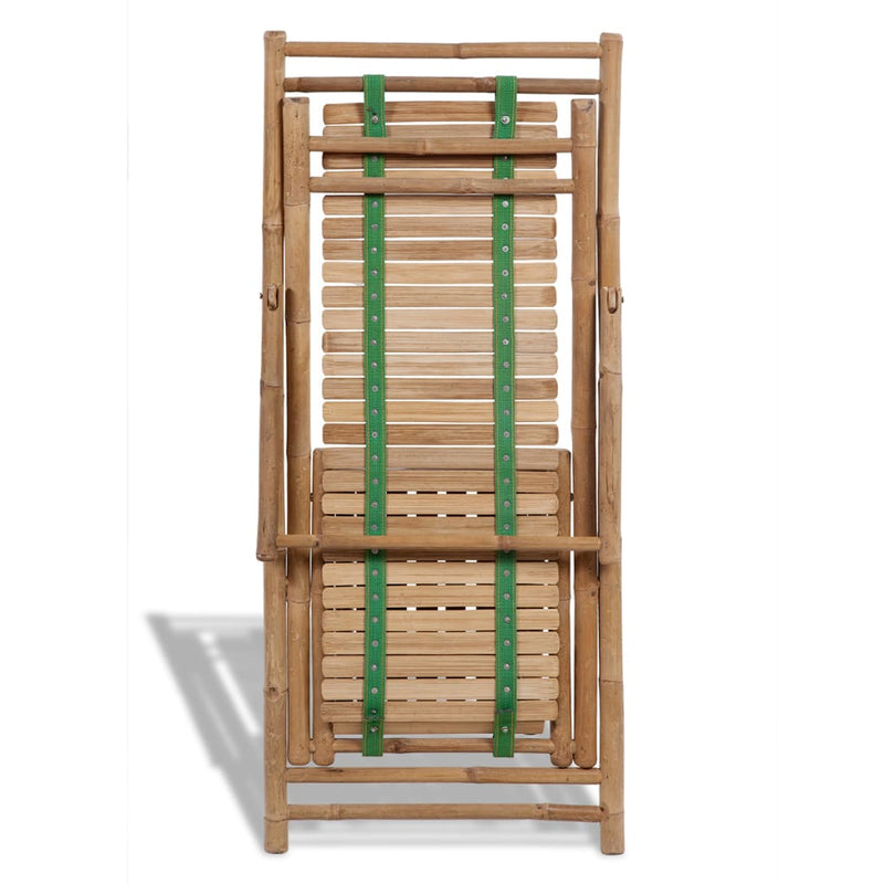 Outdoor Deck Chair with Footrest Bamboo