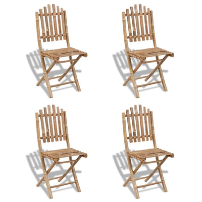 5 Piece Folding Outdoor Dining Set Bamboo