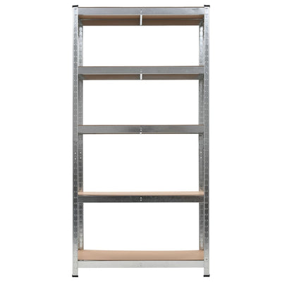 5-Layer Heavy-duty Shelf Silver Steel&Engineered Wood