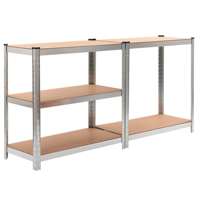 5-Layer Heavy-duty Shelf Silver Steel&Engineered Wood