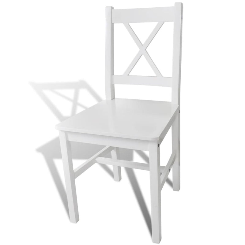 Dining Chairs 6 pcs White Pinewood