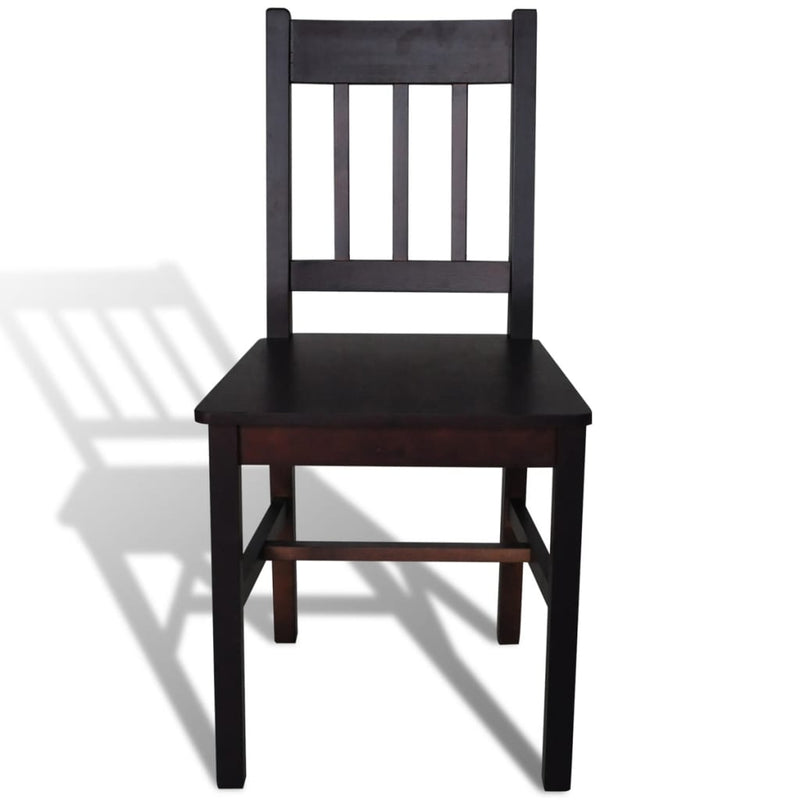 Dining Chairs 6 pcs Brown Pinewood