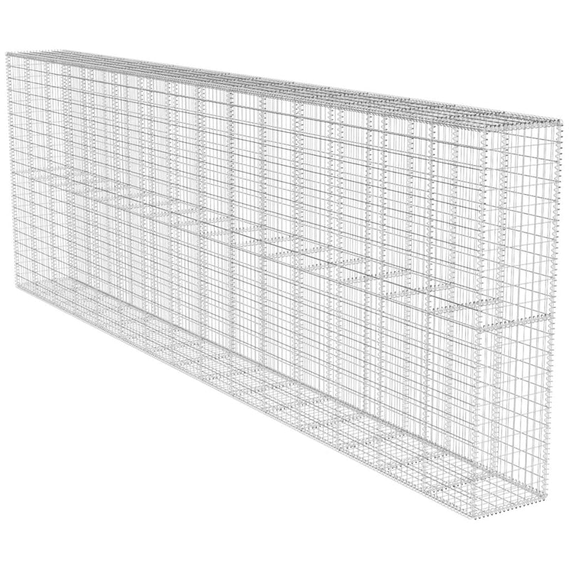 Gabion Wall with Cover Galvanised Steel 600x50x200 cm