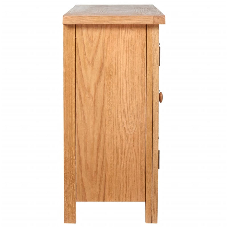 Sideboard with 3 Drawers 110x33.5x70 cm Solid Oak Wood