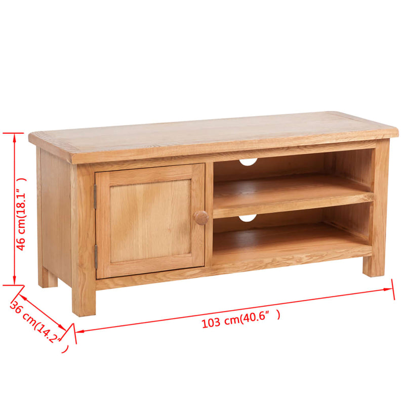 TV Cabinet 103 x 36 x 46 cm Solid Oak Wood