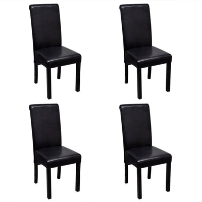 Dining Chairs 4 pcs Black Faux Leather