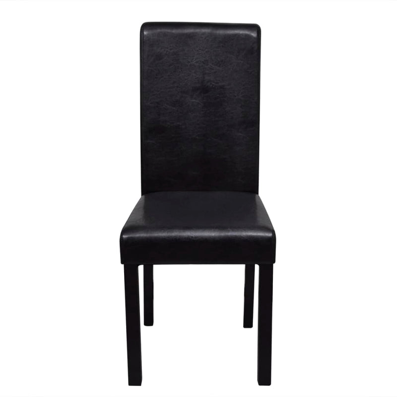 Dining Chairs 4 pcs Black Faux Leather