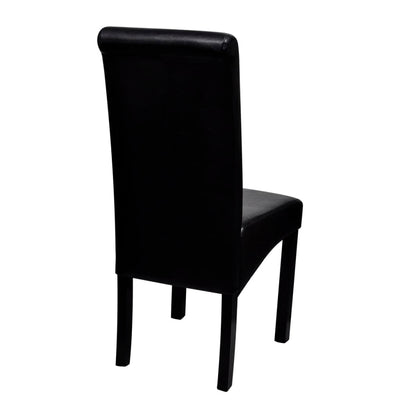 Dining Chairs 4 pcs Black Faux Leather