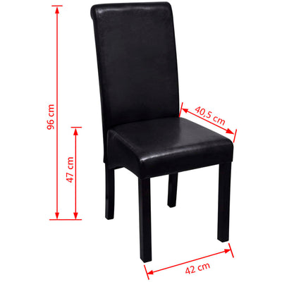 Dining Chairs 4 pcs Black Faux Leather