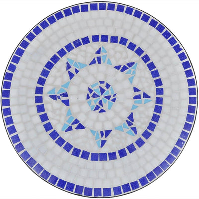 3 Piece Bistro Set Ceramic Tile Blue and White