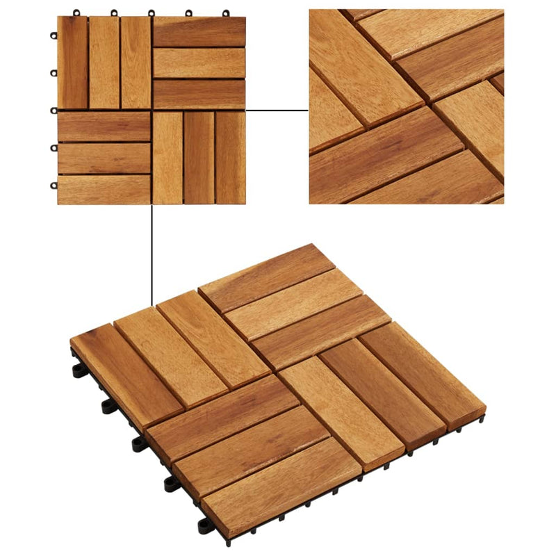 Decking Tiles 30 x 30 cm Acacia Set of 20