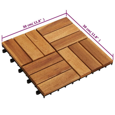 Decking Tiles 30 x 30 cm Acacia Set of 20