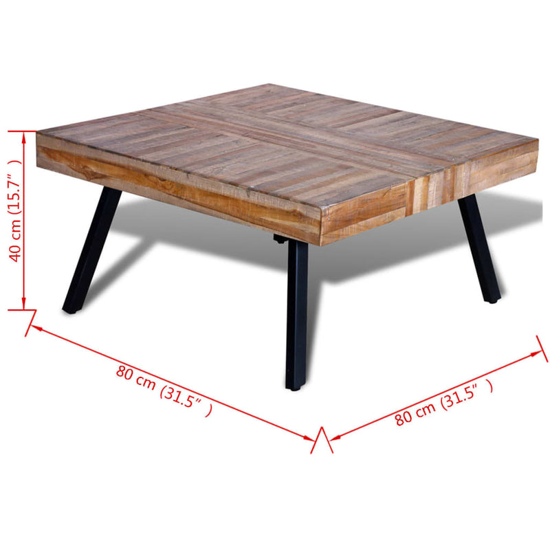 Coffee Table Square Reclaimed Teak Wood