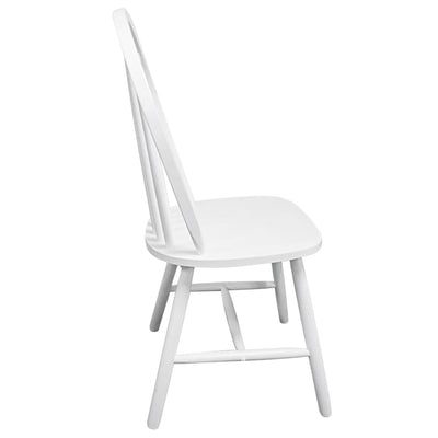 Dining Chairs 4 pcs White Solid Rubber Wood