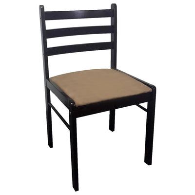 Dining Chairs 4 pcs Brown Solid Rubber Wood and Velvet