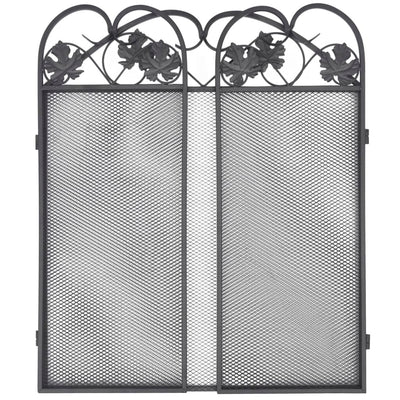 3-panel Fireplace Screen Iron Black