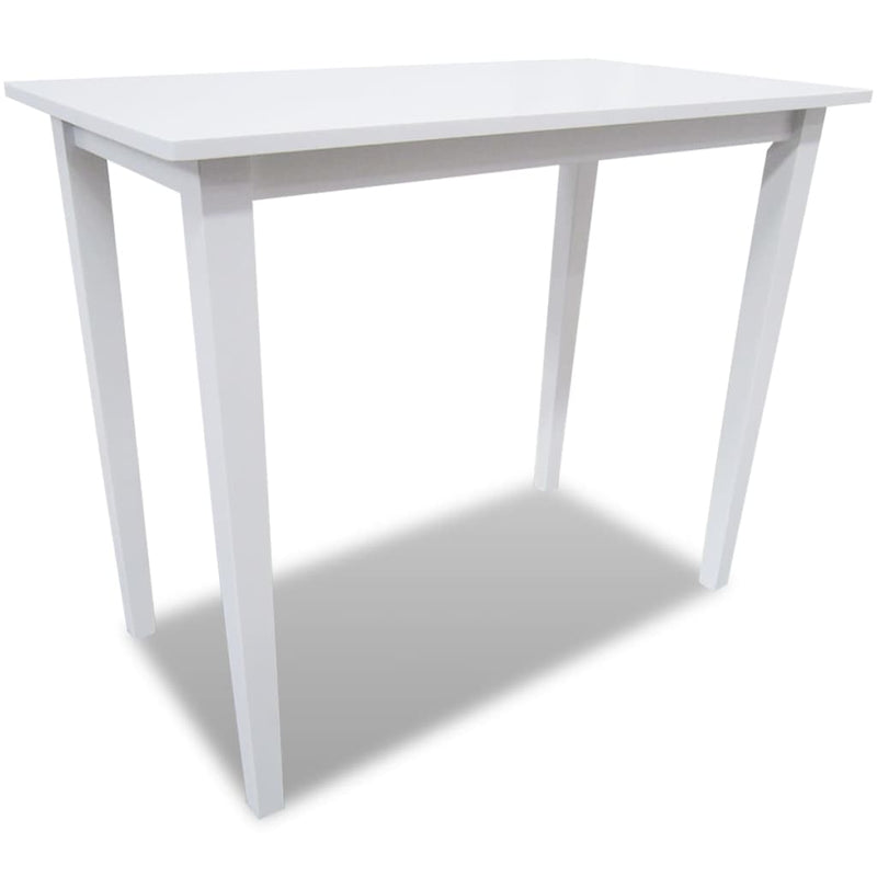 White Wooden Bar Table and 4 Bar Chairs Set