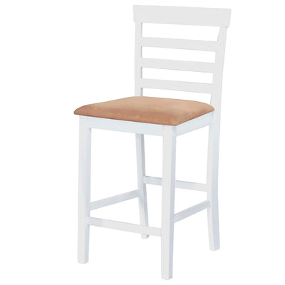 White Wooden Bar Table and 4 Bar Chairs Set